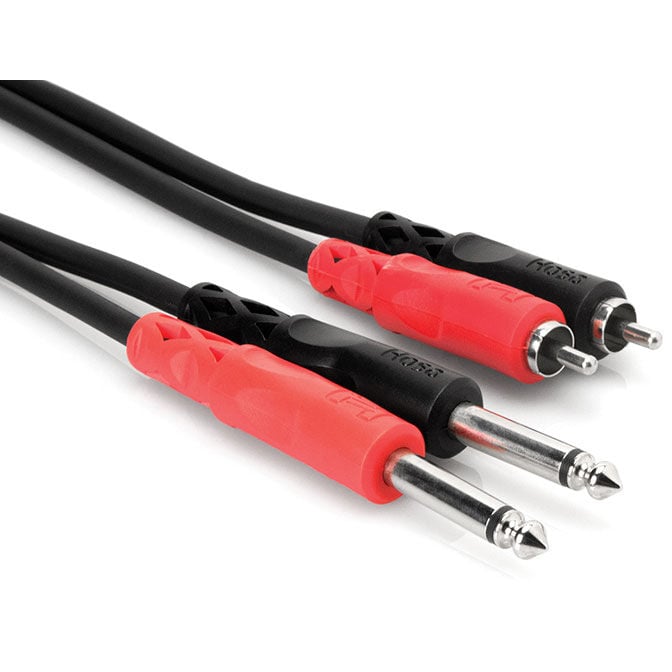 Photos - Cable (video, audio, USB) Hosa CPR-202 Dual 1/4" TS to Dual RCA Stereo Interconnect 2m 